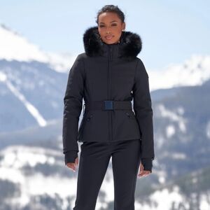 Goldbergh Black Hida Down Ski Jacket with Faux Fur